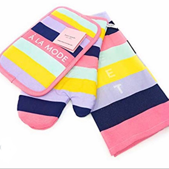 Kate Spade | Ice Cream Stripe 3 Piece Kitchen Set - Picture 2 of 8